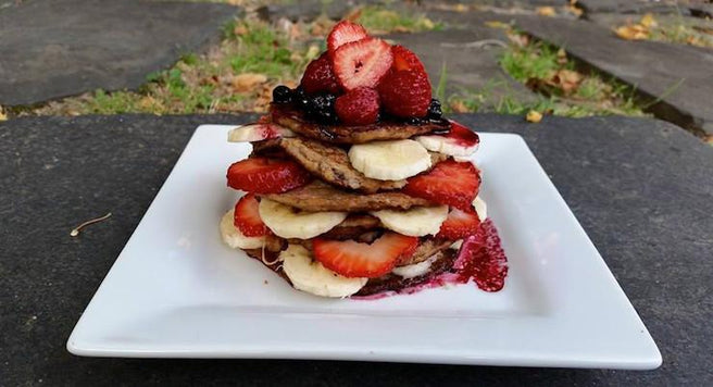 Banana and Berry Protein Pancakes
