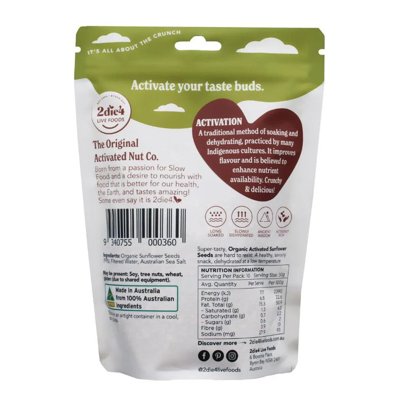 2Die4 Activated Organic Sunflower Seeds