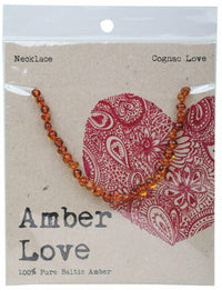 Amber Love Childrens Necklace 100% Baltic Amber - Cognac Love