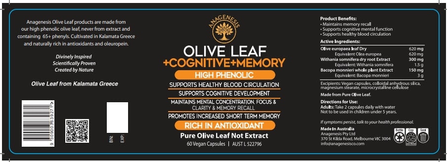 Anagenesis Olive Leaf + Cognitive + Memory | Mr Vitamins
