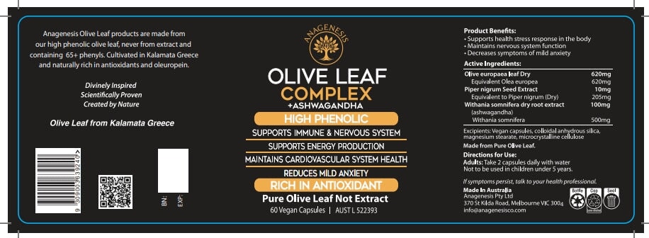 Anagenesis Olive Leaf Complex + Ashwagandah | Mr Vitamins
