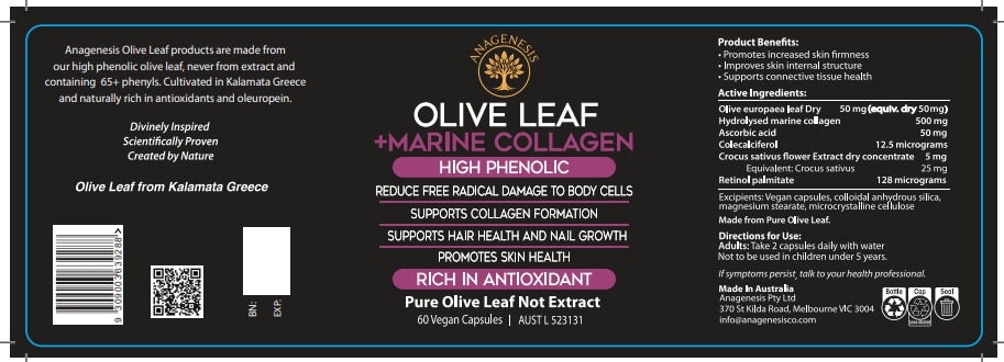 Anagenesis Olive Leaf + Marine Collagen | Mr Vitamins