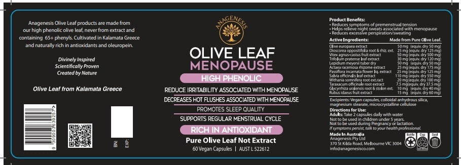 Anagenesis Olive Leaf Menopause | Mr Vitamins