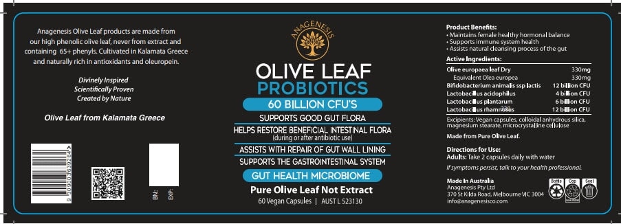 Anagenesis Olive Leaf Probiotics | Mr Vitamins