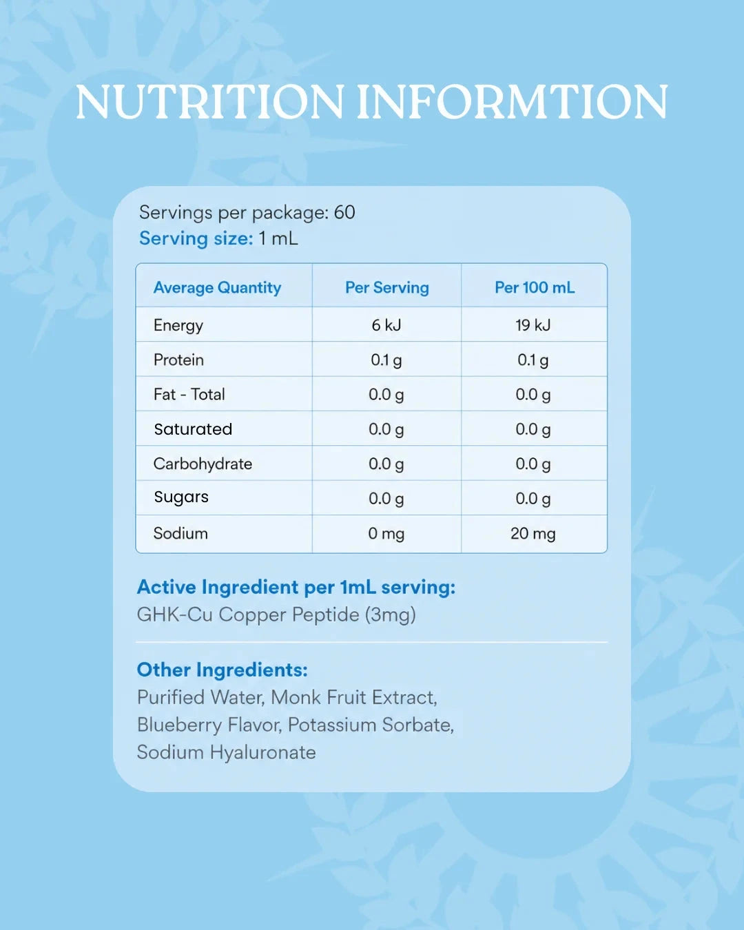 Apollo GHK CU Edible Liquid 60ml (Unflavoured) | Mr Vitamins