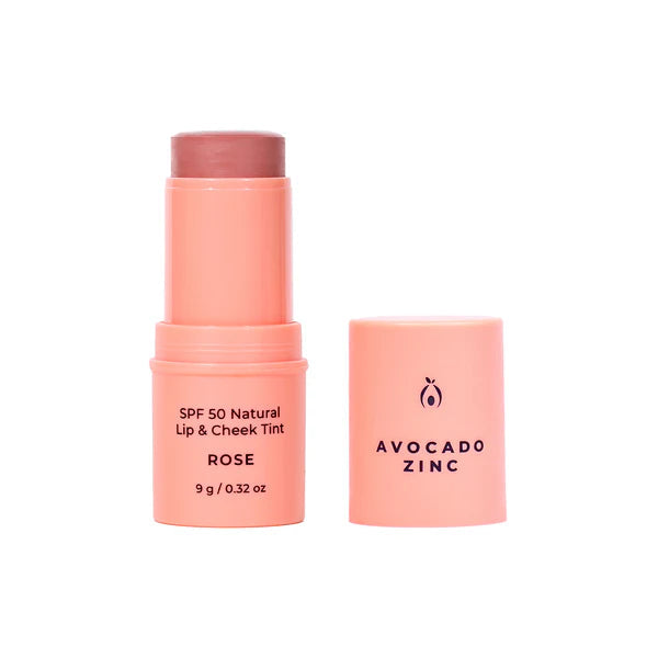 Avocado Zinc SPF50 Natural Lip & Cheek Tint - Rose