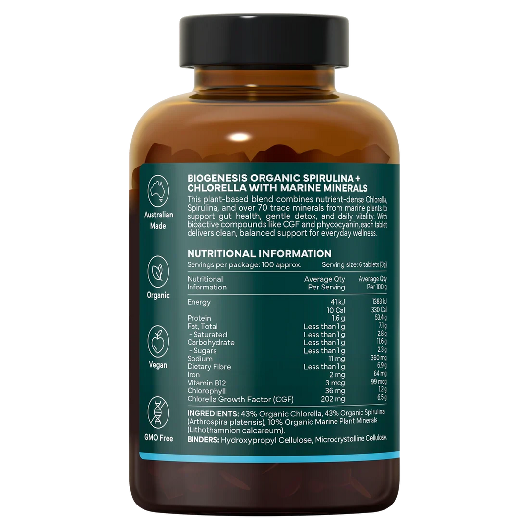 BioGenesis Organic Spirulina and Chlorella with Marine Minerals | Mr Vitamins