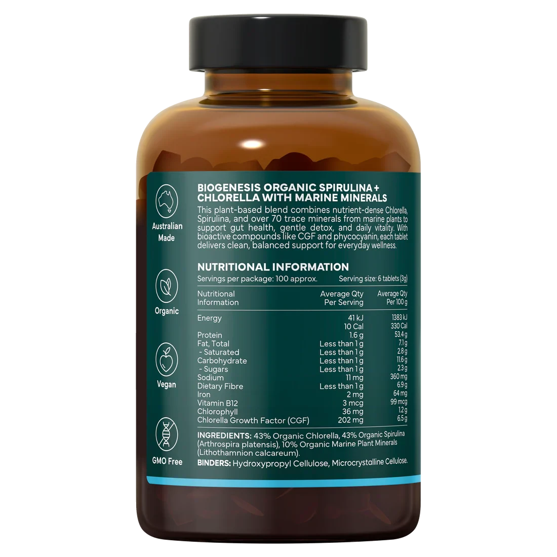 BioGenesis Organic Spirulina and Chlorella with Marine Minerals | Mr Vitamins