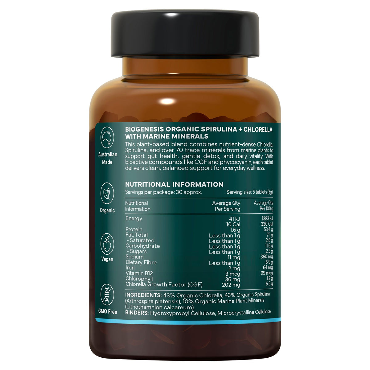 BioGenesis Organic Spirulina and Chlorella with Marine Minerals | Mr Vitamins