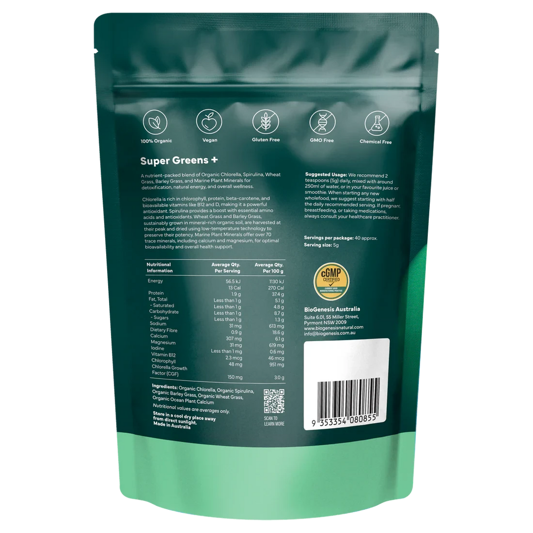 BioGenesis Organic Super Greens Plus | Mr Vitamins