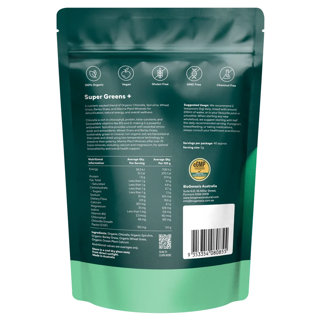 BioGenesis Organic Super Greens Plus | Mr Vitamins