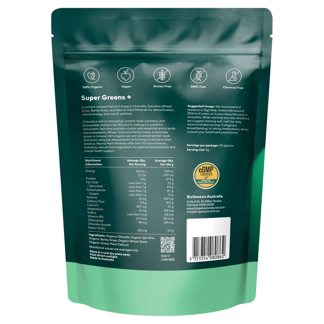 BioGenesis Organic Super Greens Plus | Mr Vitamins