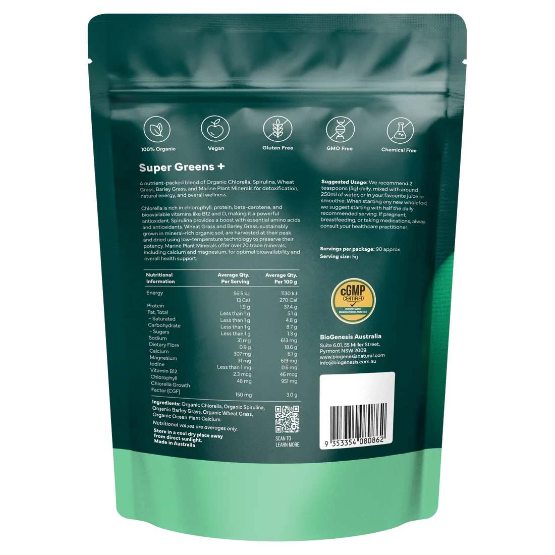 BioGenesis Organic Super Greens Plus | Mr Vitamins