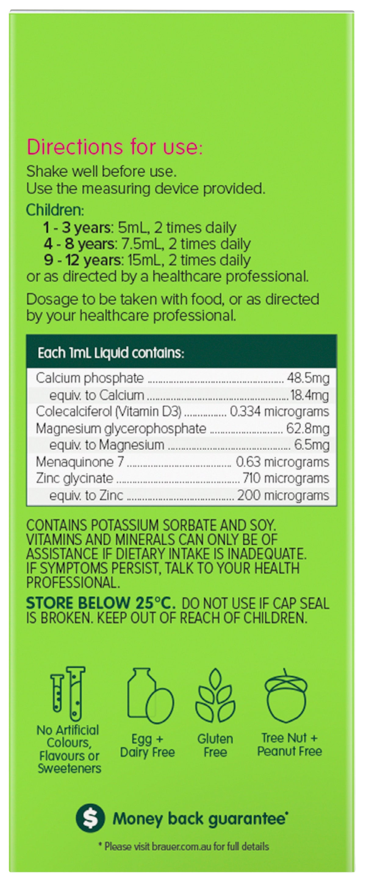 Brauer Baby And Kids Liquid Calcium Magnesium Zinc