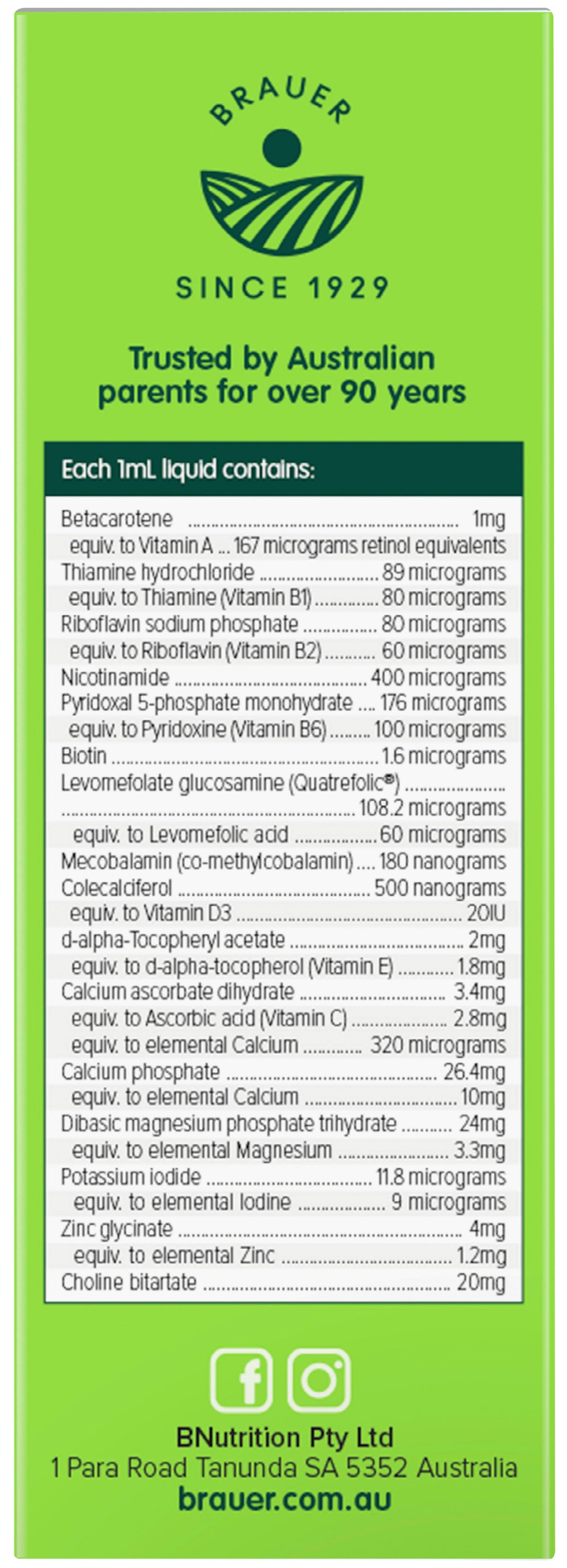 Brauer Baby & Kids Liquid Multivitamin For Toddler