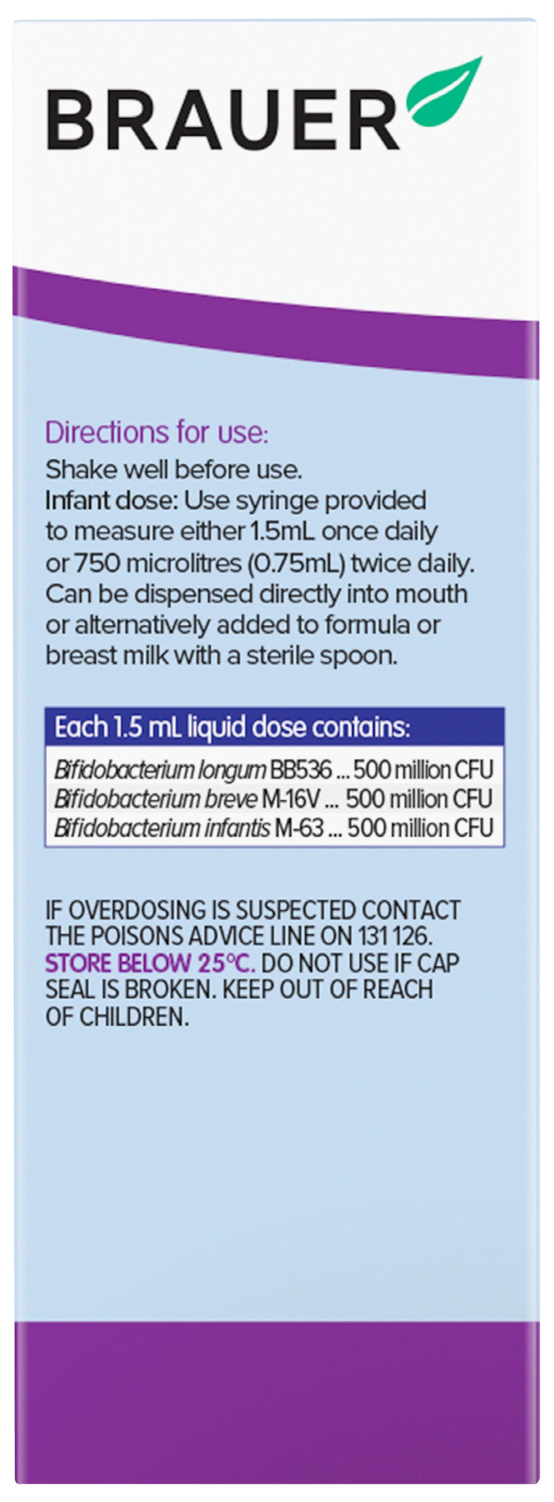 Brauer Immune Defence Probiotic Liquid for Infants