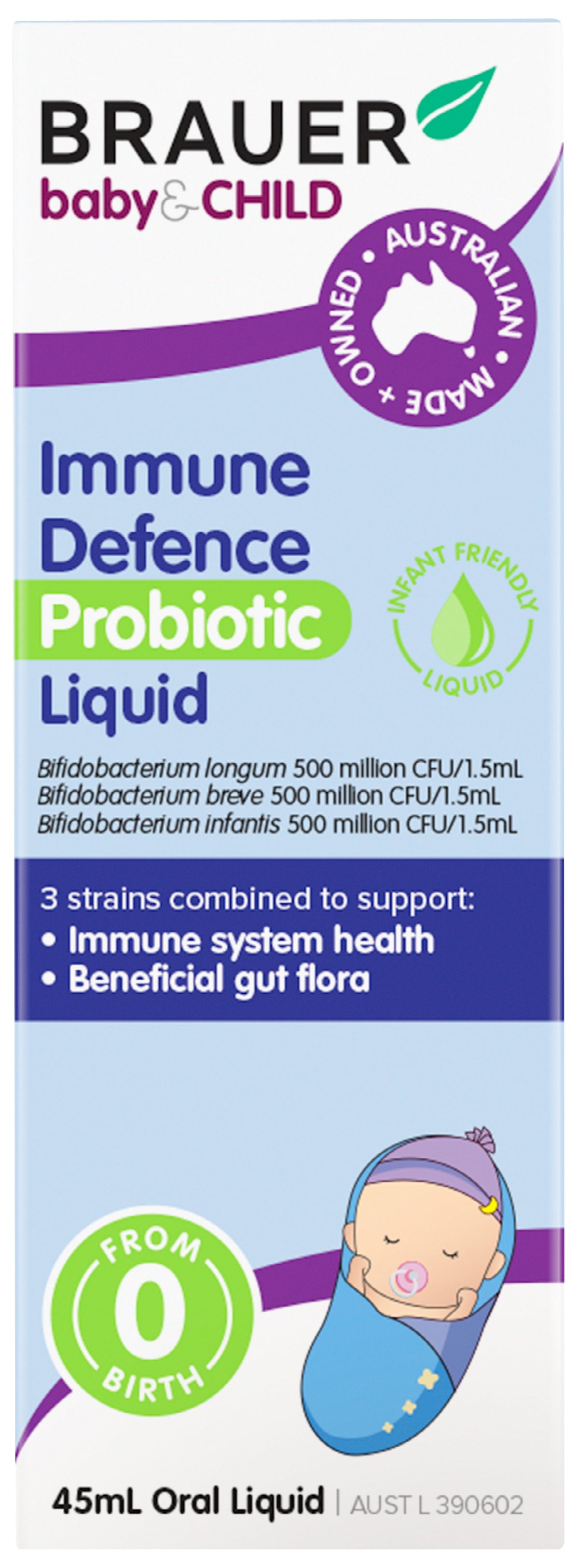 Brauer Immune Defence Probiotic Liquid for Infants