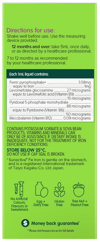 Brauer Kids Liquid Iron Vitamin B