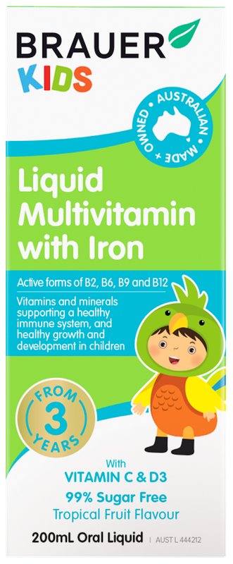 Brauer Kids Liquid Multivitamin With Iron (3Yrs+)