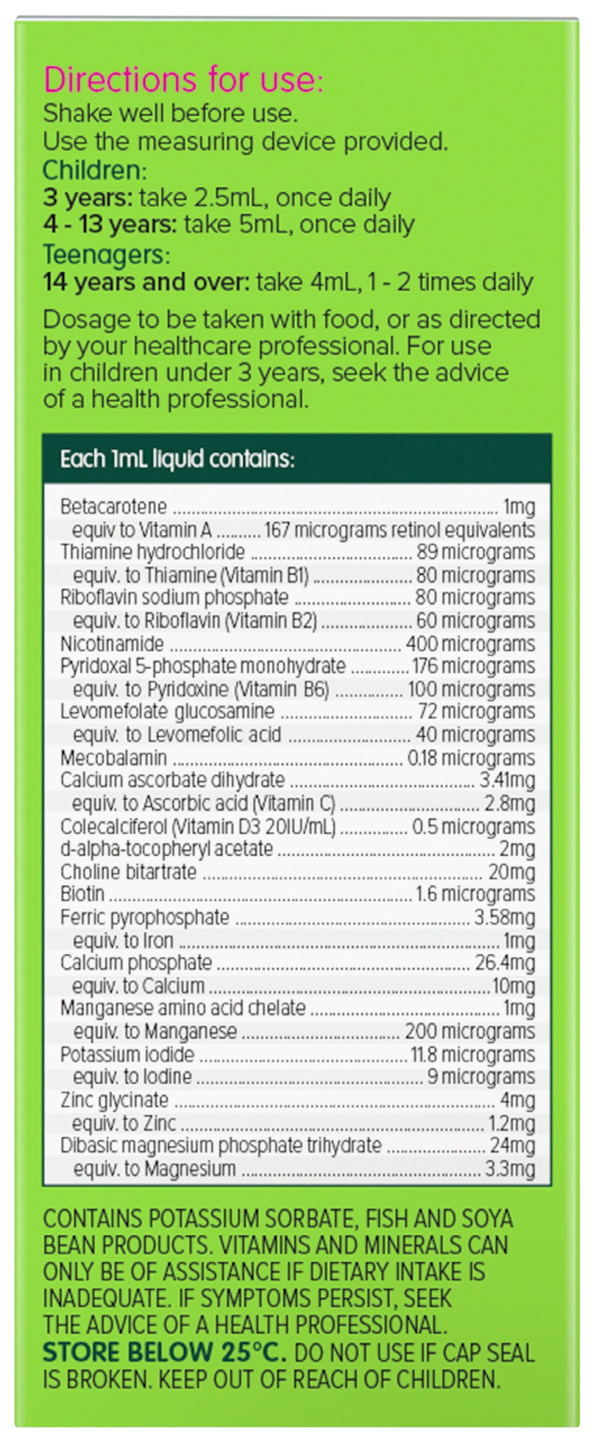 Brauer Kids Liquid Multivitamin With Iron (3Yrs+)