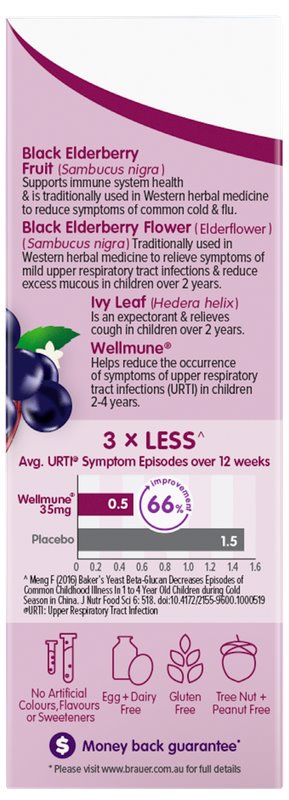 Brauer Sambucus Black Elderberry Cold & Flu Forte for Kids