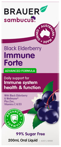 Brauer Sambucus Black Elderberry Immune Forte | Mr Vitamins