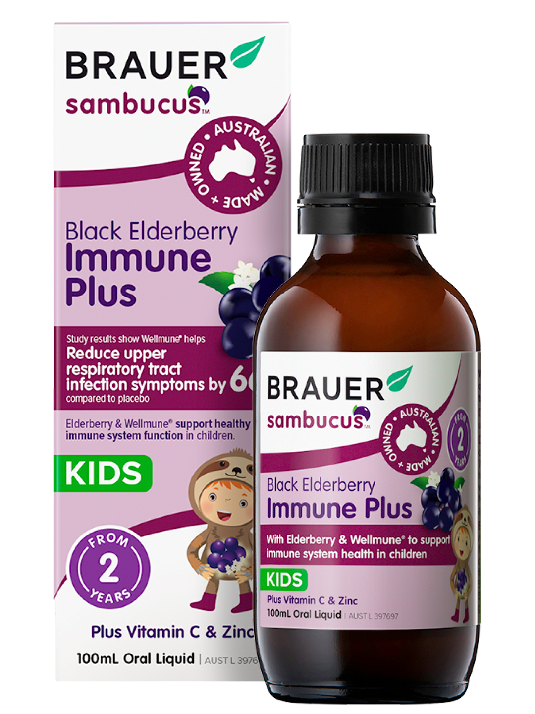 Brauer Sambucus Black Elderberry Immune Plus for Kids