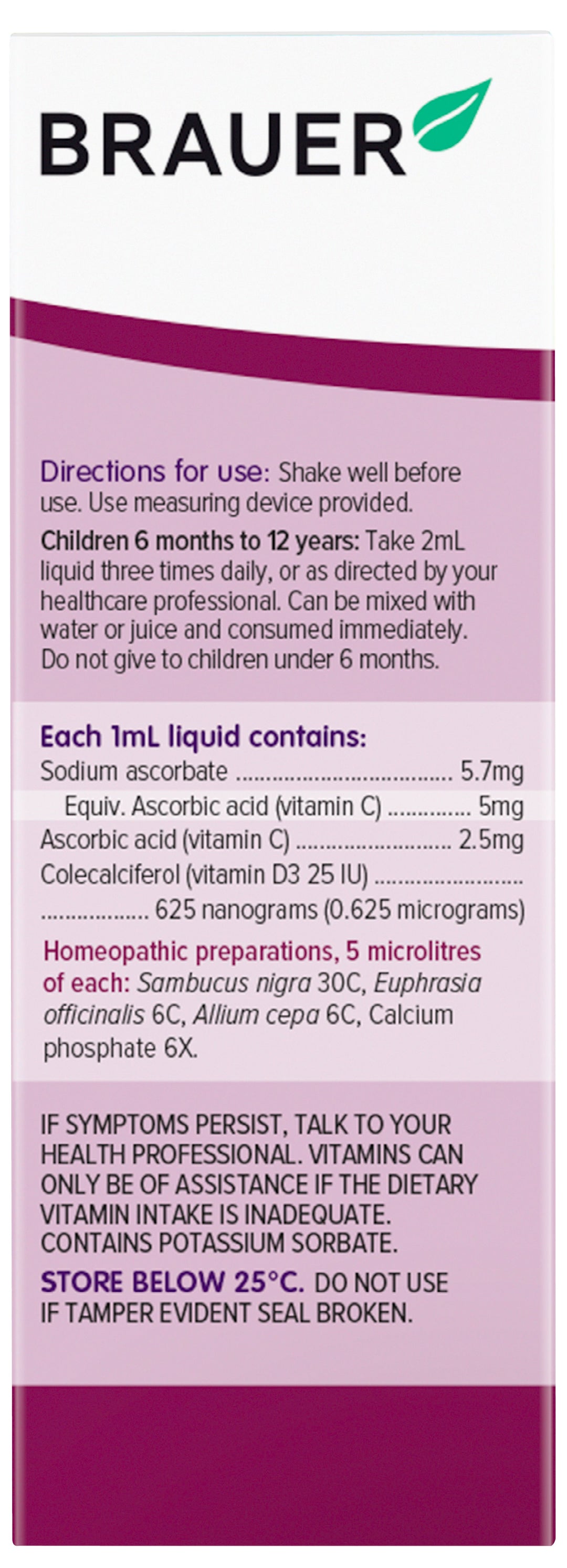 Brauer Sambucus Black Elderberry Little Sniffles for Infants & Kids
