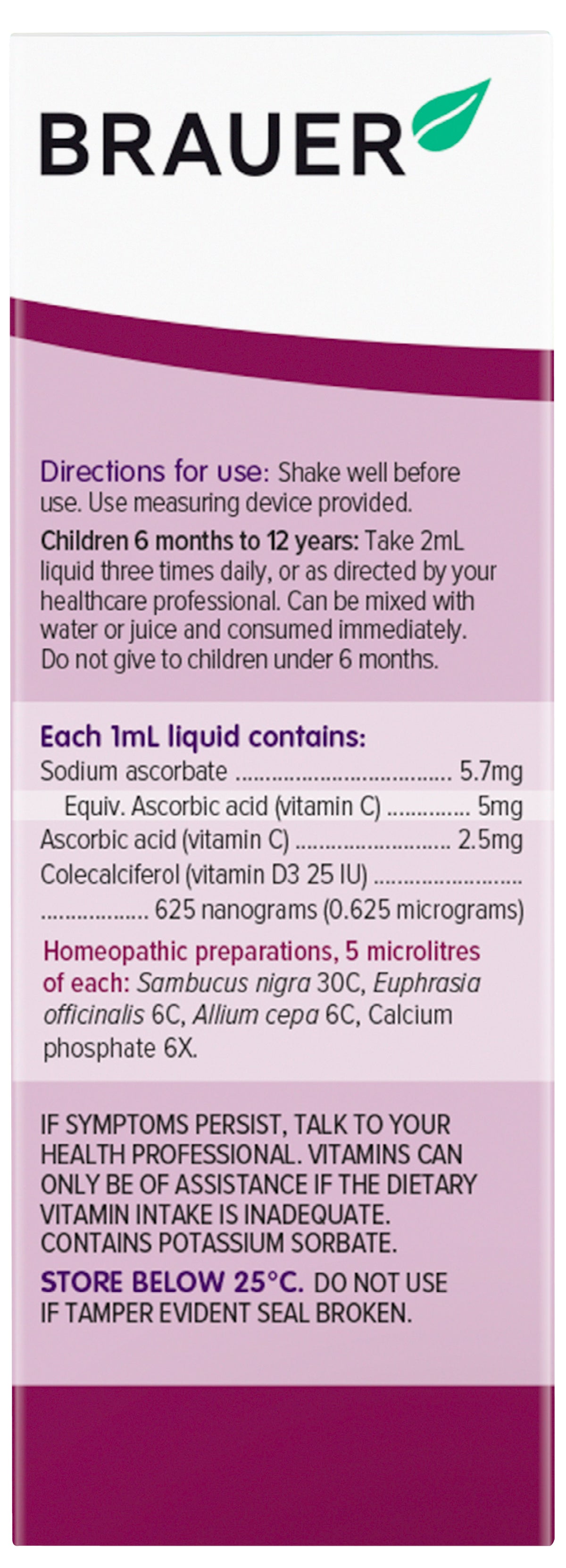 Brauer Sambucus Black Elderberry Little Sniffles for Infants & Kids