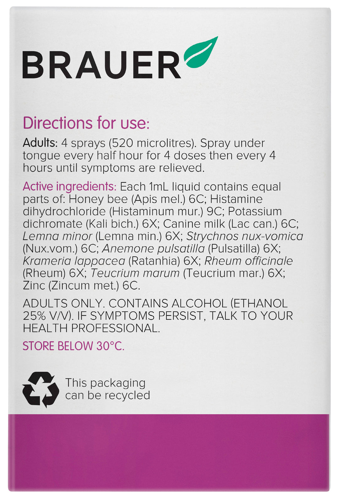 Brauer Snoreeze Oral Spray