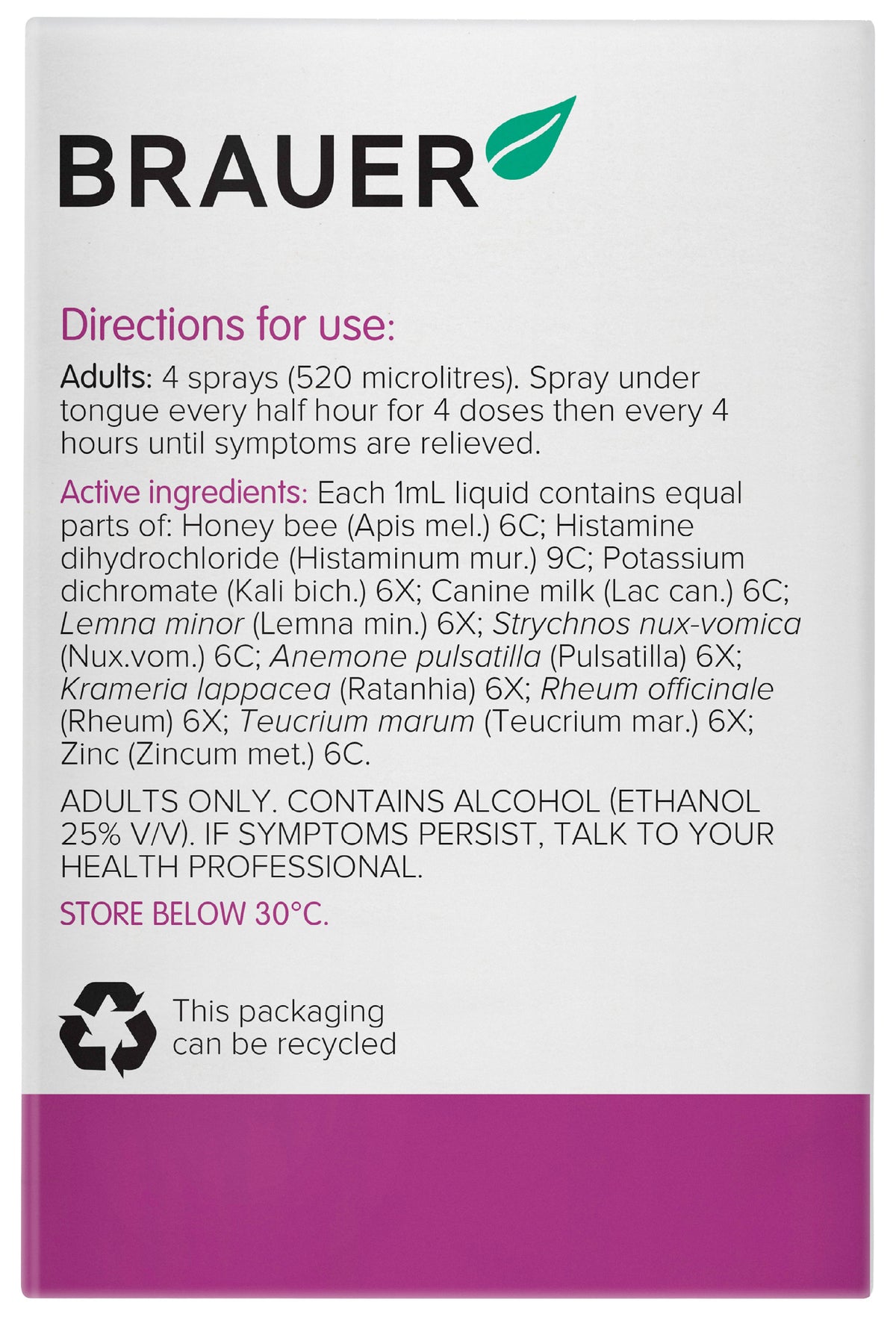 Brauer Snoreeze Oral Spray