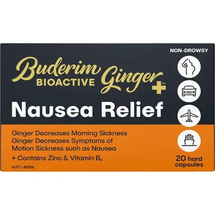 BUDERIM GINGER Bioactive + Nausea Relief Capsules
