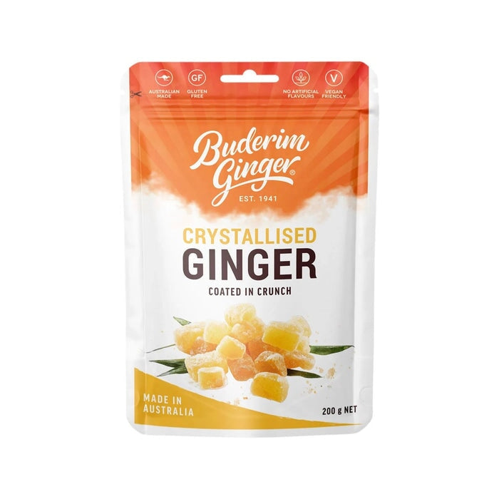 Buderim Ginger Organic Crystallised Ginger Coated in Crunch | Mr Vitamins