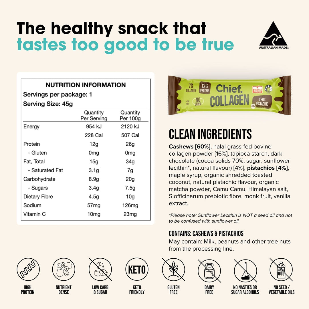 CHIEF CHOC COATED COLLAGEN BAR | Mr Vitamins