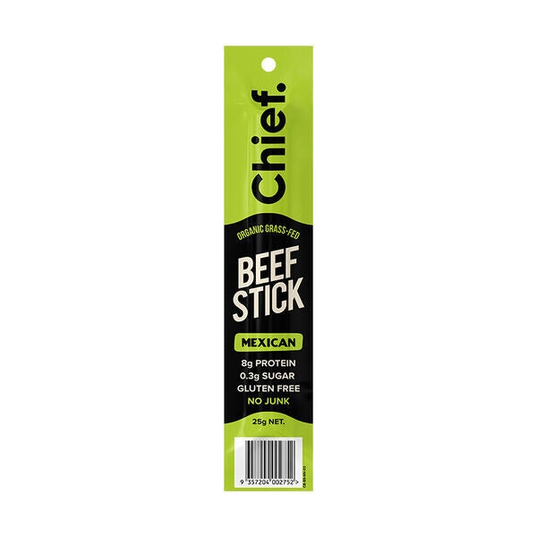 CHIEF ORGANIC BEEF STICKS MEXICAN | Mr Vitamins