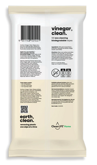 Cleanlife Vinegar Clean Surface Plastic Free Wipes