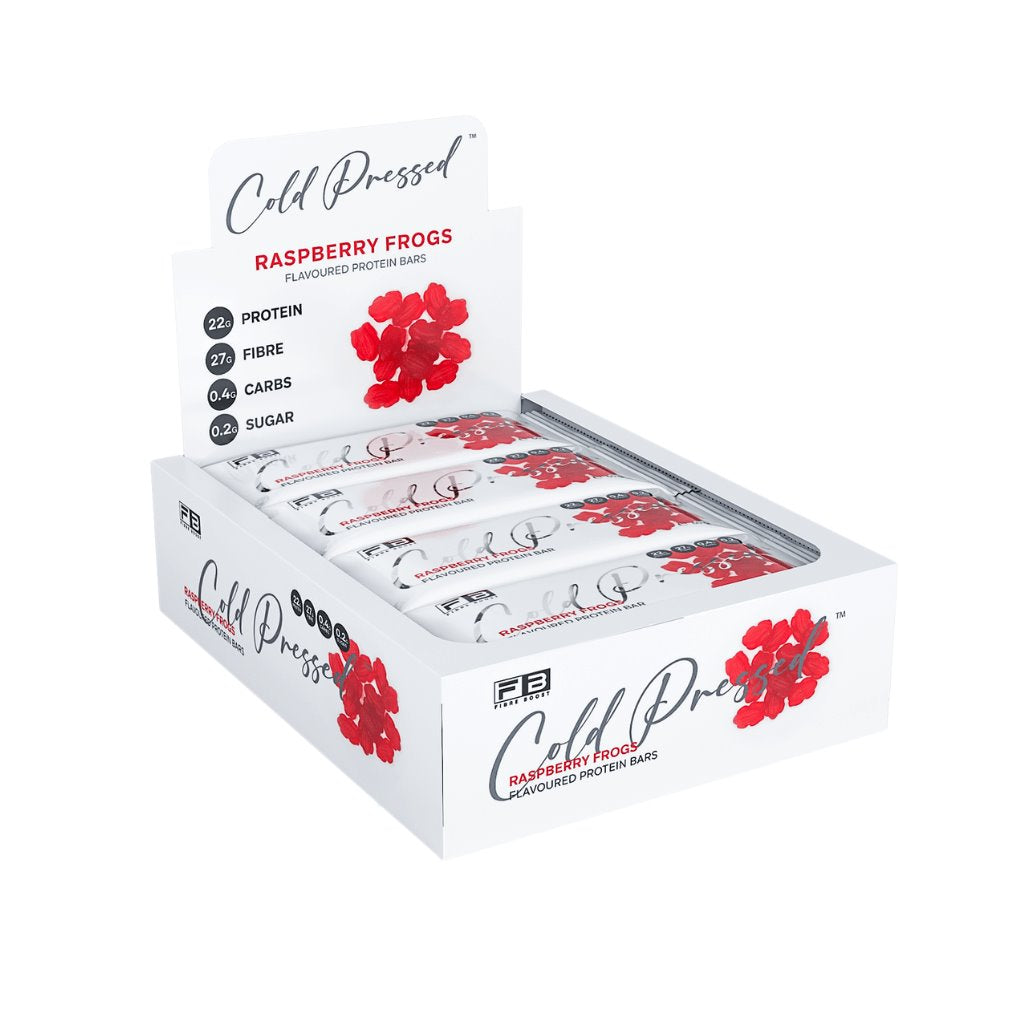 Fibre Boost Cold pressed protein bar - Raspberry Frogs