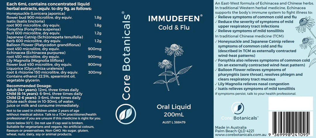 Core Botanicals Immudefen Cold & Flu