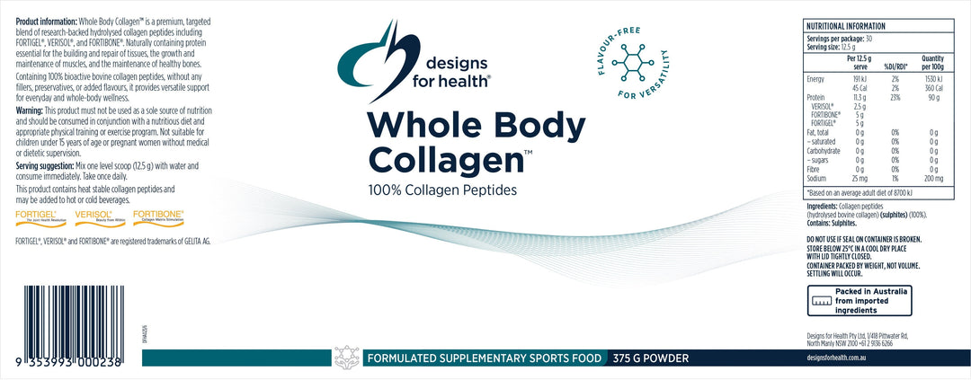 Designs For Health Whole Body Collagen Powder