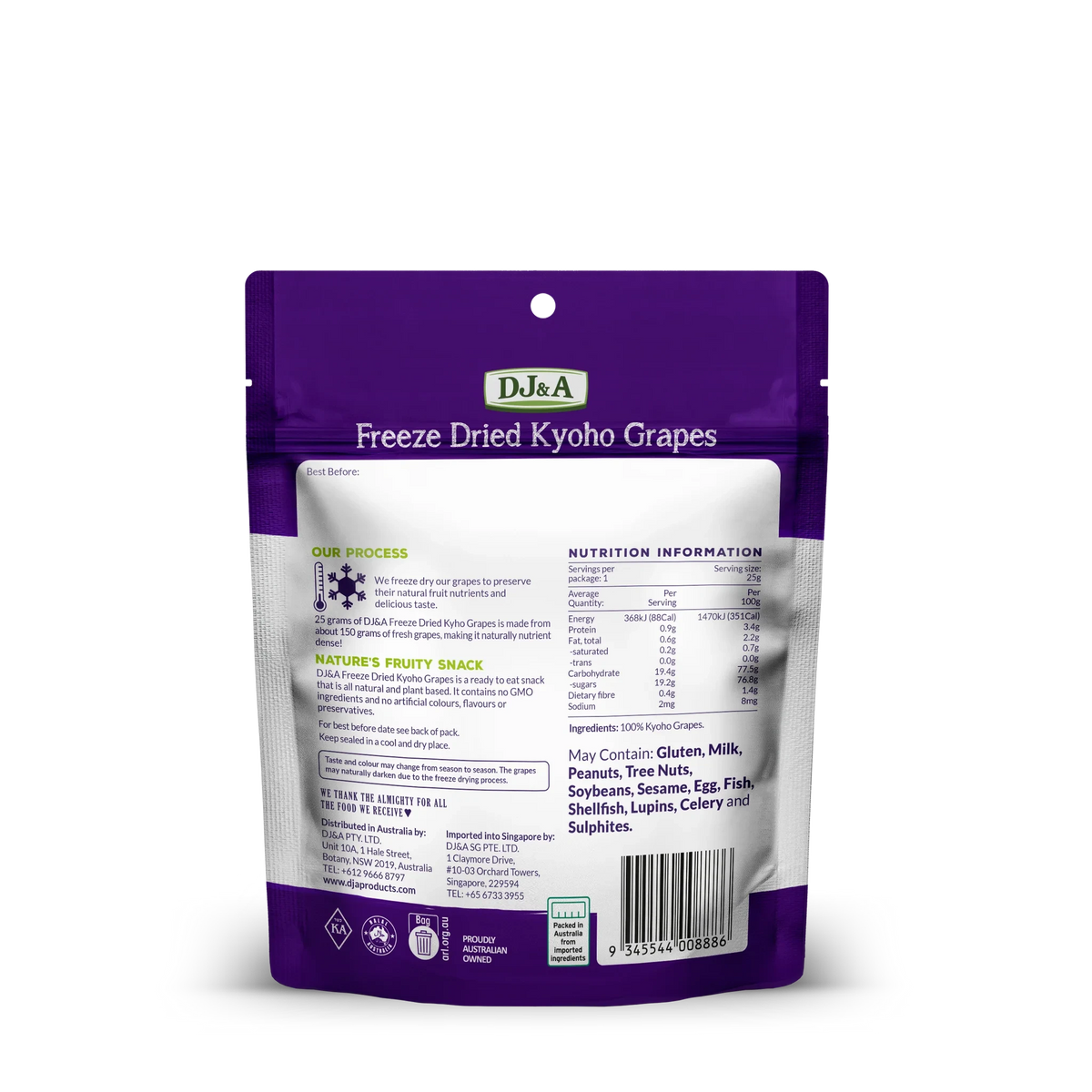 DJandA Freeze Dried Kyoho Grapes