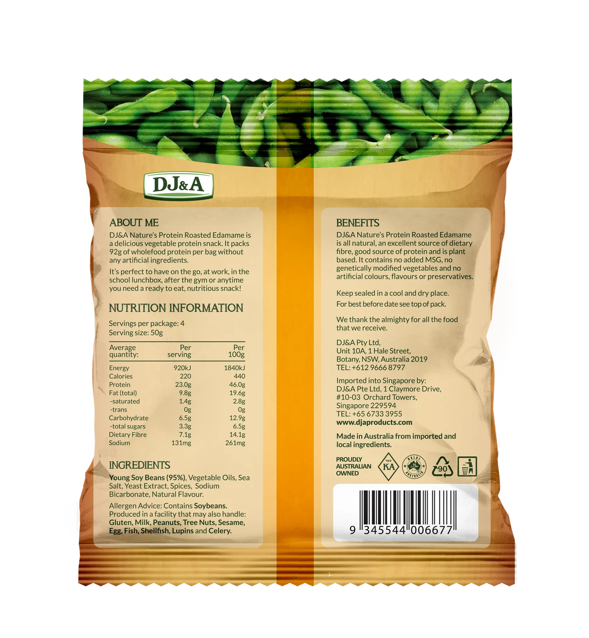 DJandA Natures Protein Roasted Edamame