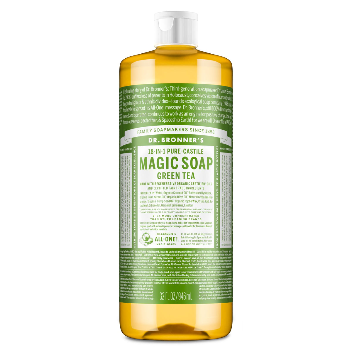 Dr. Bronners Pure-Castile Liquid Soap - Green Tea
