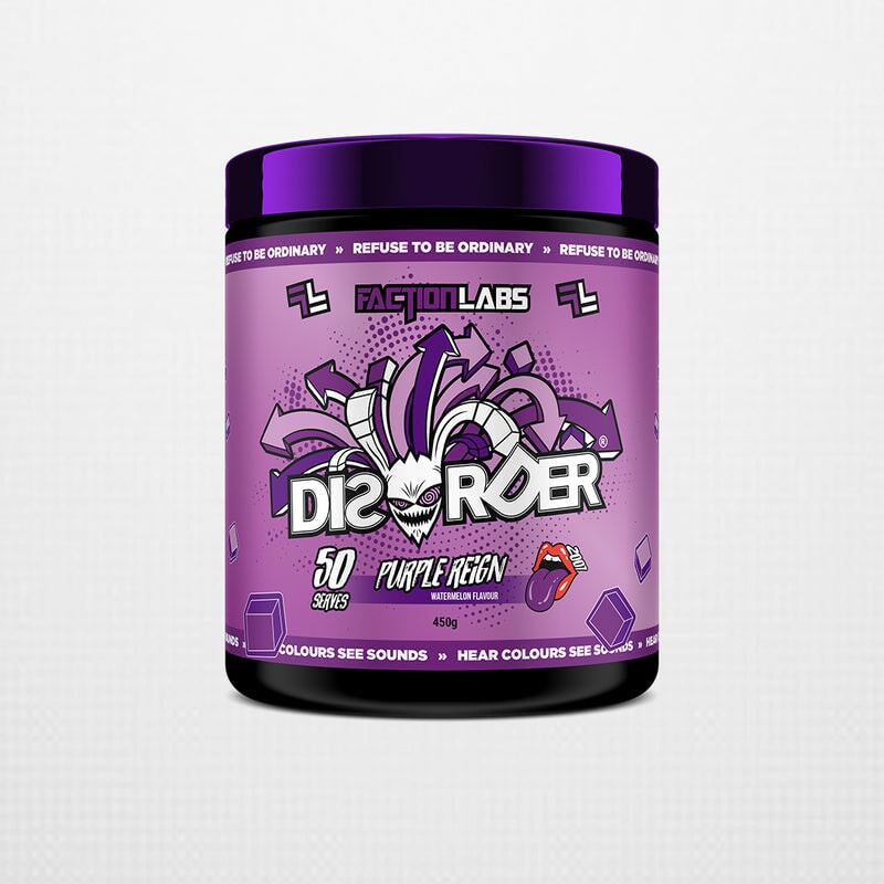 Faction Labs Disorder original Pre-Workout Purple Reign Watermelon