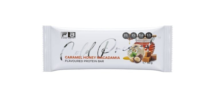 Fibre Boost Cold pressed protein bar - Caramel Honey Macadamia