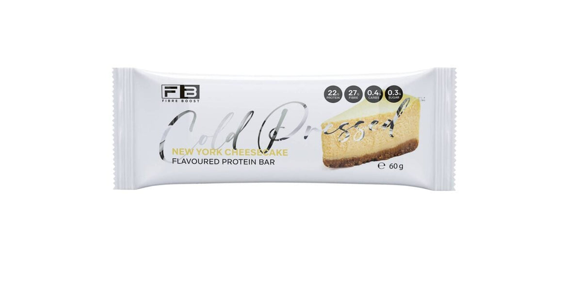 Fibre Boost Cold pressed protein bar - New York Cheesecake