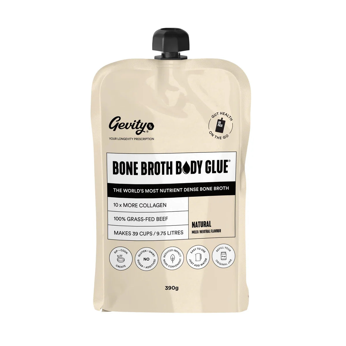 Gevity Rx BoneBroth Body Glue Natural Go Pouch