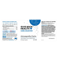 Give Back Health Clinic Collection Ashwaganda Clarity | Mr Vitamins