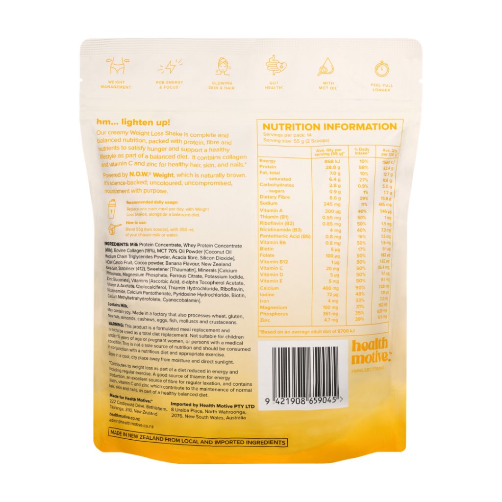 Health Motive Formulated Meal Replacement Banana Choc Crème | Mr Vitamins