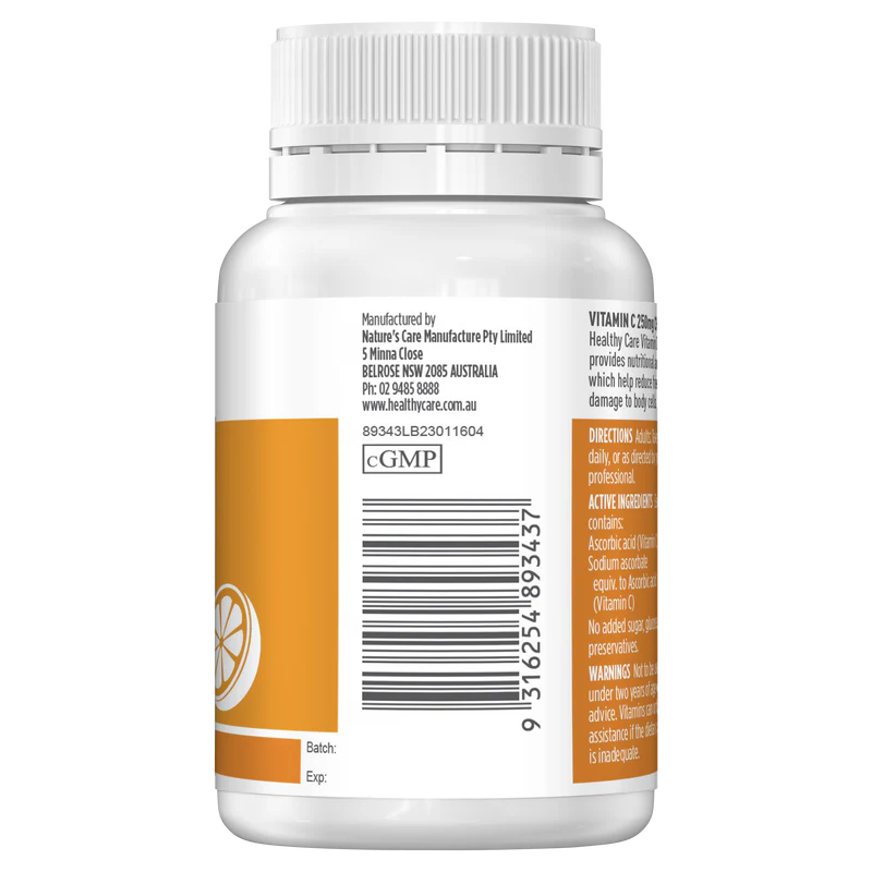 Healthy Care Vitamin C 250mg Chewable Tablet