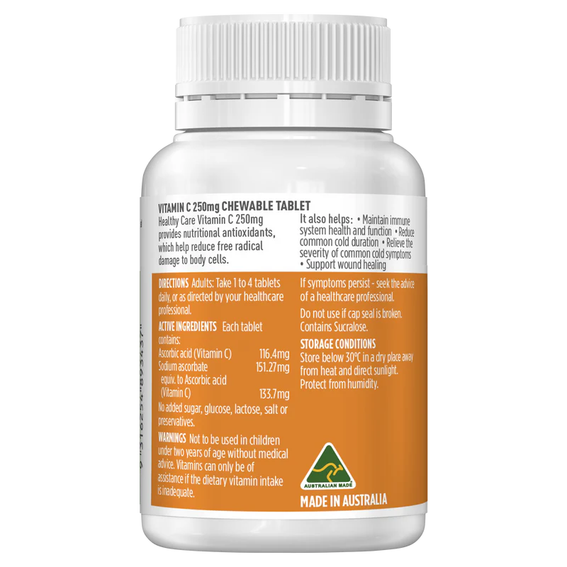 Healthy Care Vitamin C 250mg Chewable Tablet